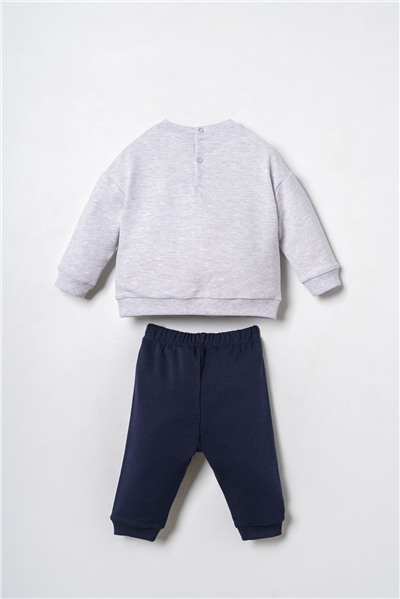U.S. Polo Assn. Baskılı Erkek Bebek Eşofman Takım 6-36 Ay Gri