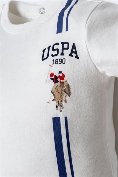 U.S. Polo Assn. Erkek Bebek Şort Takım 6-36 Ay Beyaz
