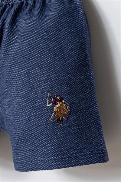 U.S. Polo Assn. Erkek Bebek Polo Yaka Şort Takım 6-36 Ay Beyaz