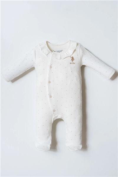 U.S. Polo Assn. Kız Bebek Tulum 03-9 Ay Beyaz