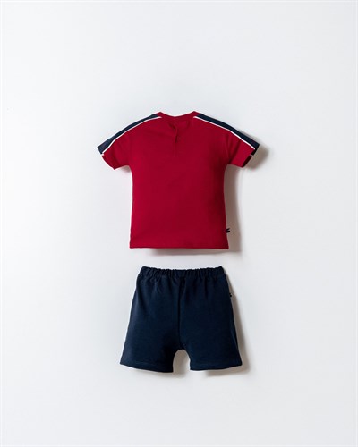 U.S. Polo Assn. Erkek Bebek Şortlu Takım 6-36 Ay Kırmızı