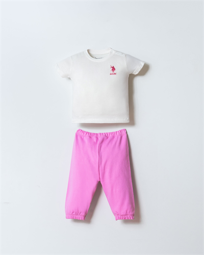 U.S. Polo Assn. Kız Bebek 3Lü Eşofman Takım 6-36 Ay Beyaz