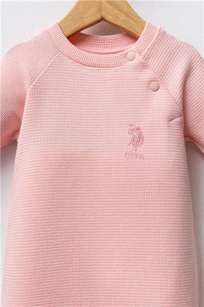 U.S. Polo Assn. Kız Bebek  Regular Fit Tulum 3-18 Ay Pembe