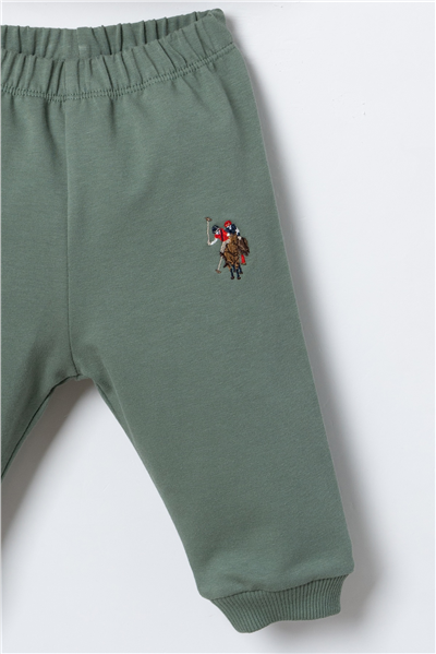 U.S. Polo Assn. Erkek Bebek Kapüşonlu Uzun Kol Eşofman Takım 6-36 Ay Ekru
