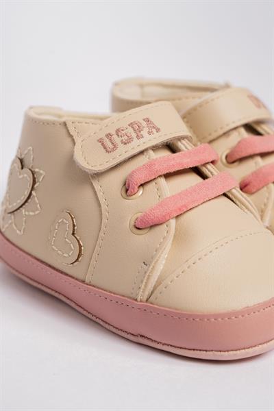 U.S. Polo Assn. Kız Bebek İlk Adım Ayakkabı 17-19 Numara Bej