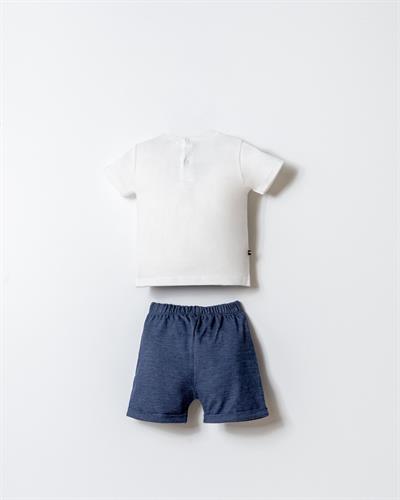 U.S. Polo Assn. Erkek Bebek Şort Takım 6-36 Ay Beyaz