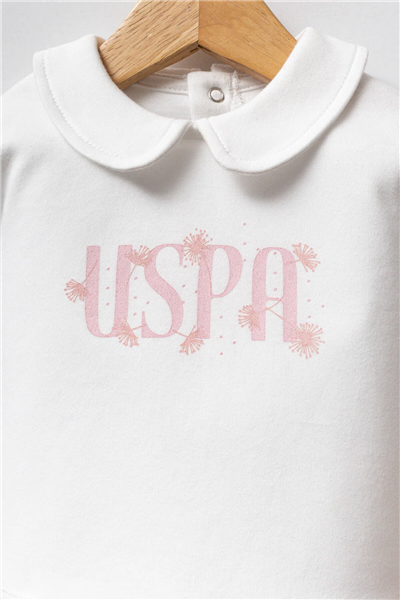 U.S. Polo Assn. Kız Bebek  Regular Fit Takım 03-9 Ay Beyaz