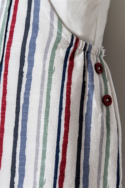 U.S. Polo Assn. Erkek Bebek Çizgili Tulum 6-36 Ay Beyaz