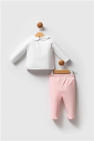 U.S. Polo Assn. Kız Bebek  Regular Fit Takım 03-9 Ay Beyaz