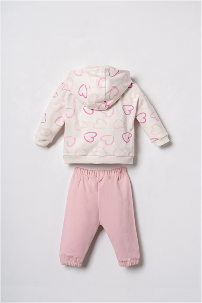U.S. Polo Assn. Nakışlı Kız Bebek EşofmanTakım 6-36 Ay Ekru