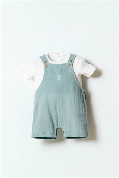 U.S. Polo Assn. Erkek Bebek Şortlu Tulum 6-36 Ay Yeşil