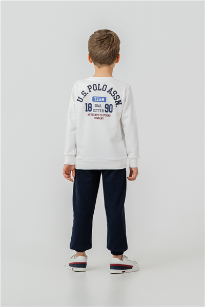U.S. Polo Assn.Erkek Çocuk Baskılı EşofmanTakım 9-14 Yaş Beyaz