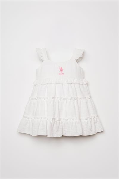 U.S. Polo Assn. Kız Bebek Elbise 6-36 Ay Beyaz
