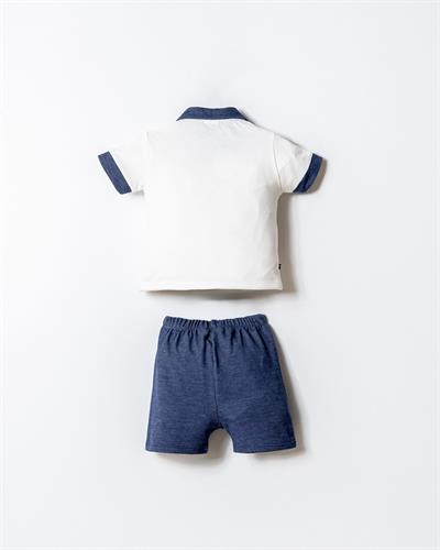 U.S. Polo Assn. Erkek Bebek Polo Yaka Şort Takım 6-36 Ay Beyaz