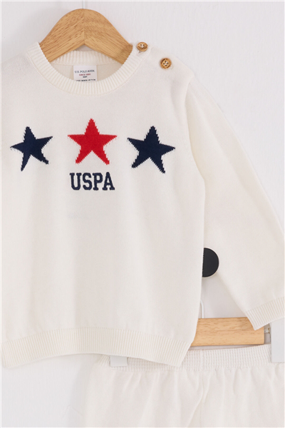 U.S. Polo Assn. Kız Bebek Kışlık Regular Fit Takımı 3-18 Ay Ekru