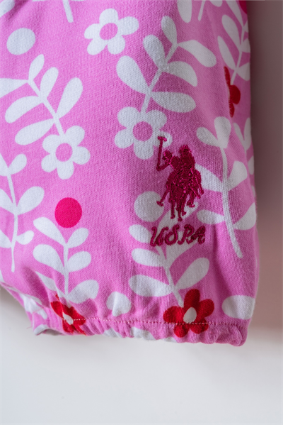 U.S. Polo Assn. Kız Bebek Şortlu Takım 6-36 Ay Beyaz