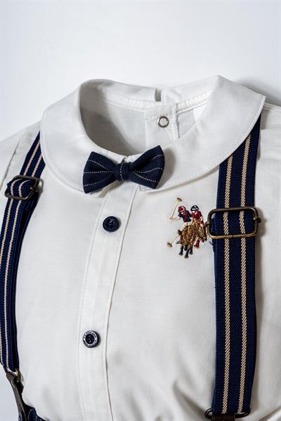 U.S. Polo Assn. Erkek Bebek Şort Takım 6-36 Ay Beyaz