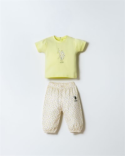 U.S. Polo Assn. Kız Bebek Pantolonlu Takım 6-36 Ay Sarı