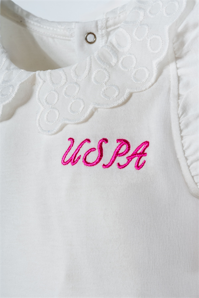 U.S. Polo Assn. Kız Bebek Şortlu Takım 6-36 Ay Beyaz