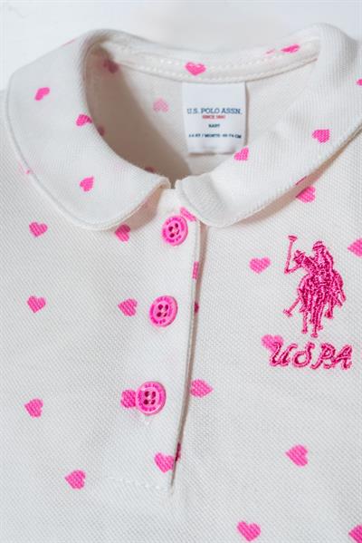 U.S. Polo Assn. Kız Bebek Şort Takım 6-36 Ay Beyaz