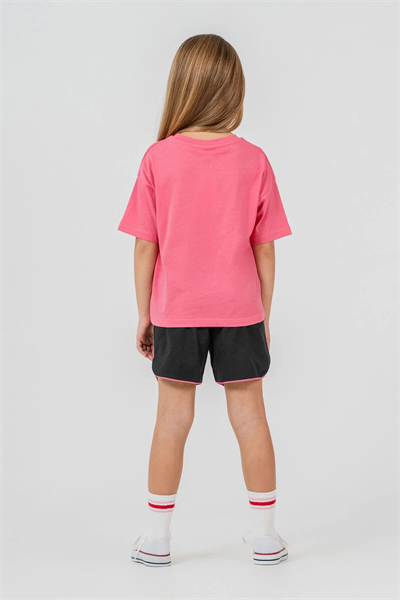 U.S. Polo Assn. Kız Çocuk Şort Takım 4-8 Yaş Pembe