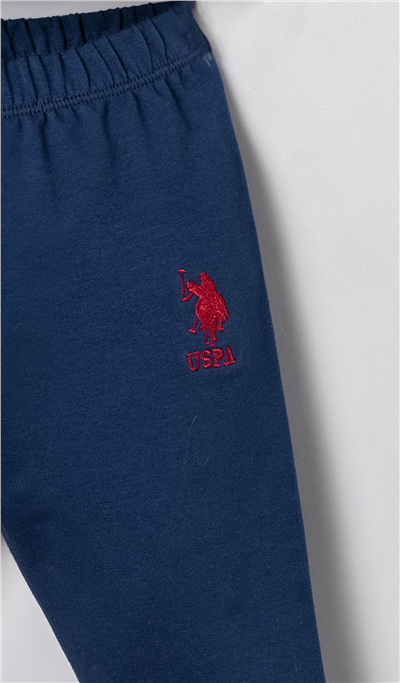 U.S. Polo Assn. Erkek Bebek Baskılı Hırkalı EşofmanTakım 6-36 Ay Lacivert