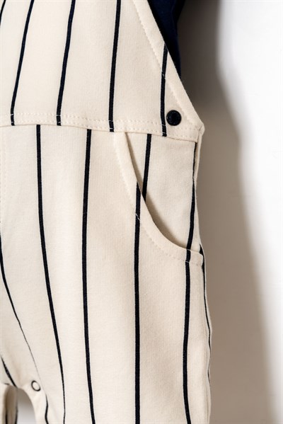 U.S. Polo Assn. Erkek Bebek Çizgili Tulum 6-36 Ay Lacivert