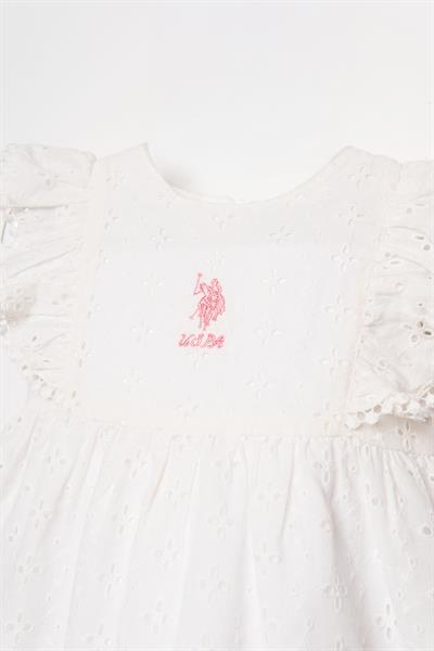 U.S. Polo Assn. Kız Bebek Elbise 6-36 Ay Beyaz