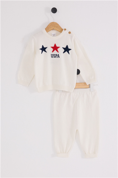 U.S. Polo Assn. Kız Bebek Kışlık Regular Fit Takımı 3-18 Ay Ekru