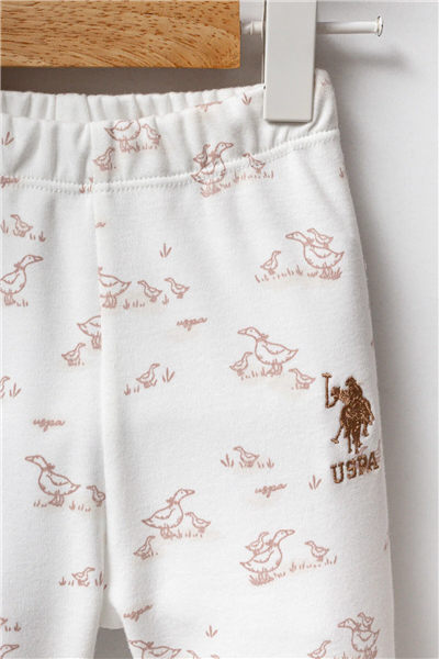 U.S. Polo Assn. Kız Bebek Pamuklu Regular Fit Takımı 6-36 Ay Beyaz