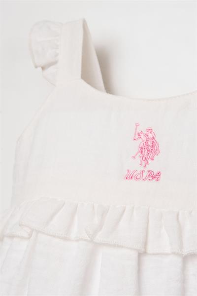 U.S. Polo Assn. Kız Bebek Elbise 6-36 Ay Beyaz