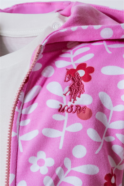 U.S. Polo Assn. Kız Bebek 3Lü Eşofman Takım 6-36 Ay Beyaz