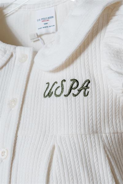 U.S. Polo Assn. Kız Bebek Şort Takım 6-36 Ay Beyaz