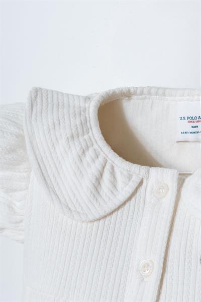 U.S. Polo Assn. Kız Bebek Şort Takım 6-36 Ay Beyaz