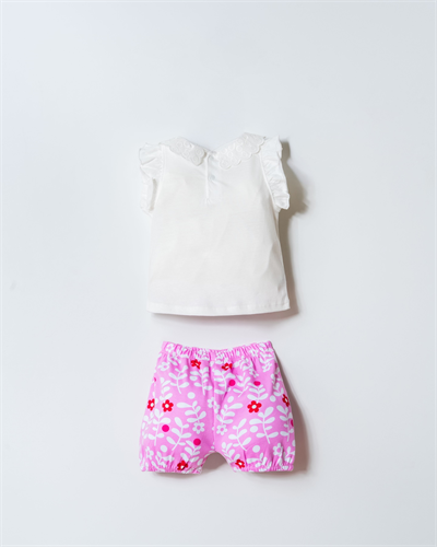 U.S. Polo Assn. Kız Bebek Şortlu Takım 6-36 Ay Beyaz