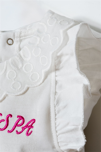 U.S. Polo Assn. Kız Bebek Şortlu Takım 6-36 Ay Beyaz