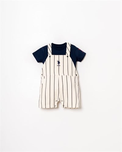 U.S. Polo Assn. Erkek Bebek Çizgili Tulum 6-36 Ay Lacivert