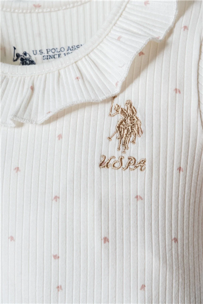 U.S. Polo Assn. Kız Bebek Tulum 03-9 Ay Beyaz