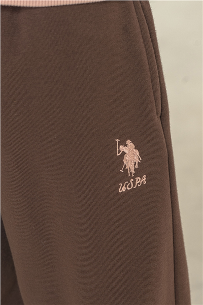 U.S. Polo Assn. Kız Çocuk Baskılı EşofmanTakım 4-14 Yaş Somon