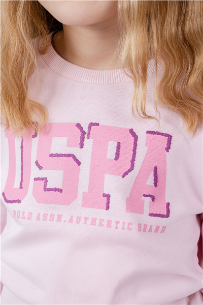 U.S. Polo Assn. Kız Çocuk Baskılı EşofmanTakım 9-14 Yaş Pembe