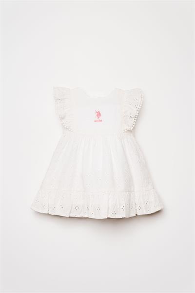 U.S. Polo Assn. Kız Bebek Elbise 6-36 Ay Beyaz