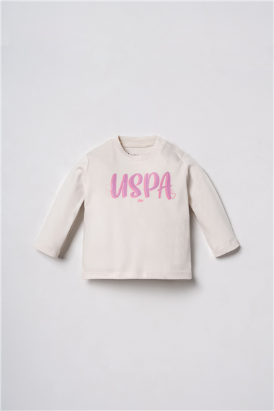 U.S. Polo Assn. Nakışlı Kız Bebek EşofmanTakım 6-36 Ay Ekru
