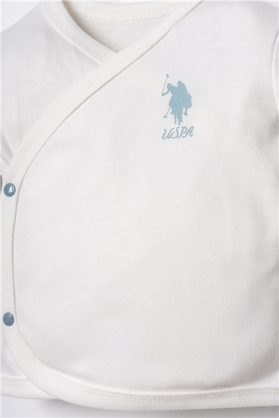 U.S. Polo Assn. Nakışlı Kız Bebek Cute Hearts Hastane Çıkışı 03 Ay Beyaz