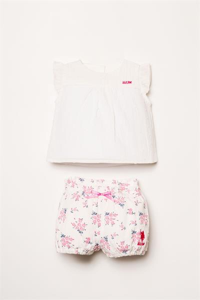 U.S. Polo Assn. Kız Bebek Şort Takım 6-36 Ay Pembe