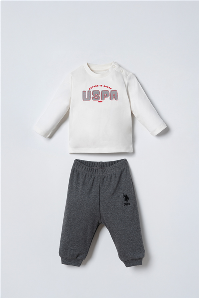U.S. Polo Assn. Erkek Bebek Nakışlı Hırkalı Eşofman Takım 6-36 Ay Kırmızı