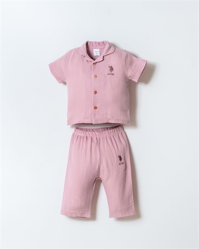 U.S. Polo Assn Kız Bebek Müslin Pantolonlu Takım 6-36 Ay G.Kurusu