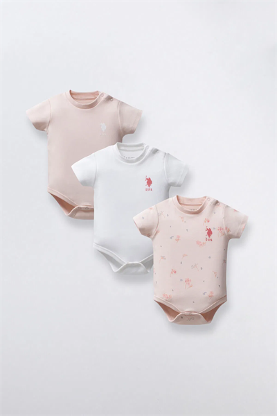 Us Polo Kız Bebek 3Lü Zıbın 0-24 Ay Pembe