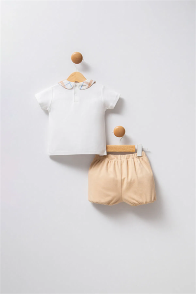 Us Polo Kız Bebek Şortlu Takım 6-36 Ay Ekru
