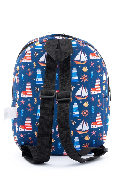 Wia Eğlenceli Baskı Tek Bölmeli Kreş Çanta Lacivert