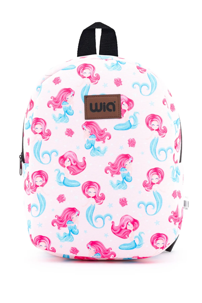Wia Eğlenceli Baskı Tek Bölmeli Kreş Çanta Açık pembe